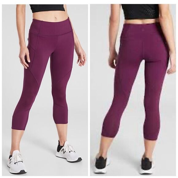 Athleta Contender Mesh Tight/Legging Powerlift in Beach Plum Size XSP - Picture 2 of 12